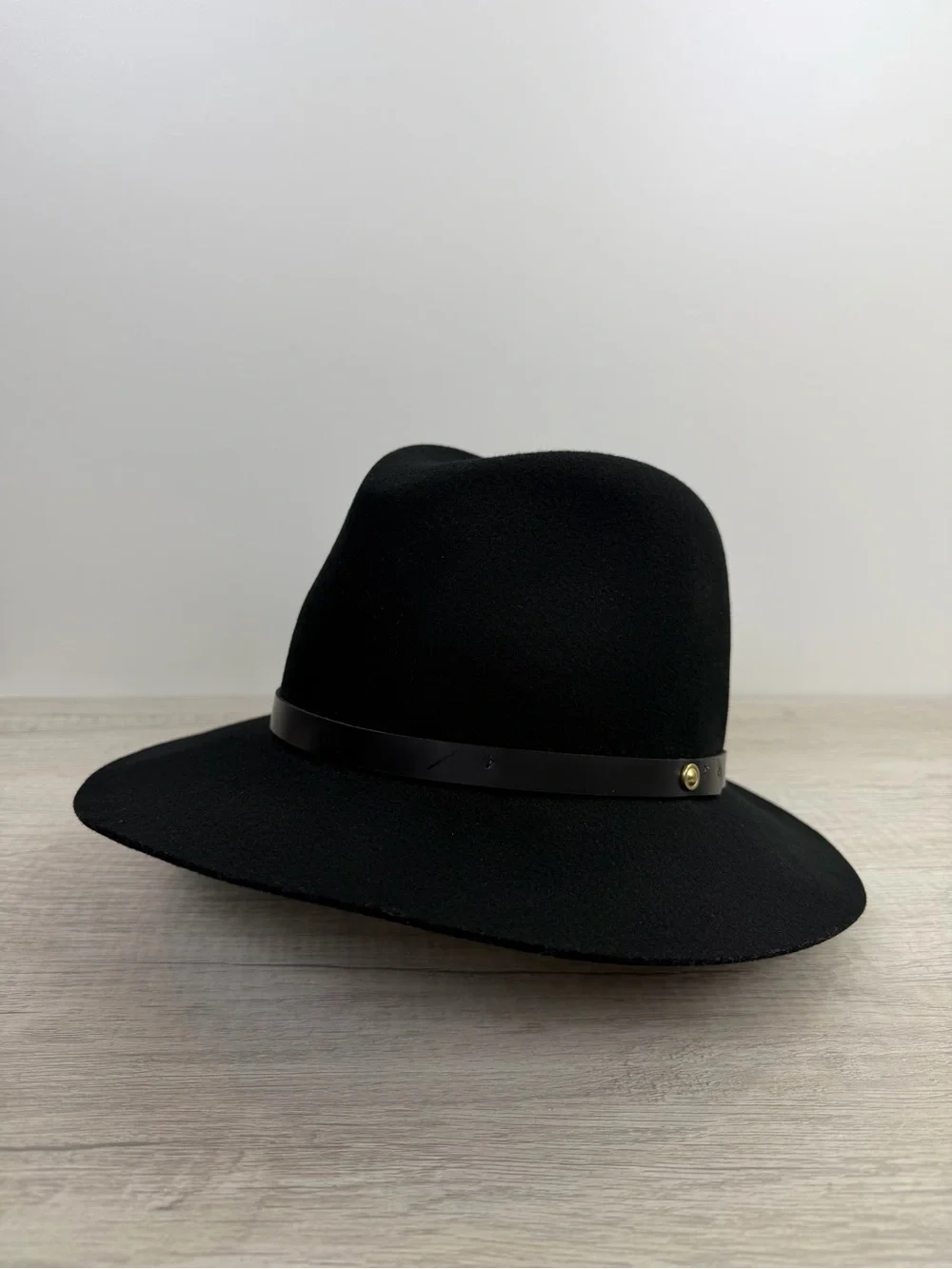 Rag & Bone Floppy Brim Wool Fedora Hat – Black